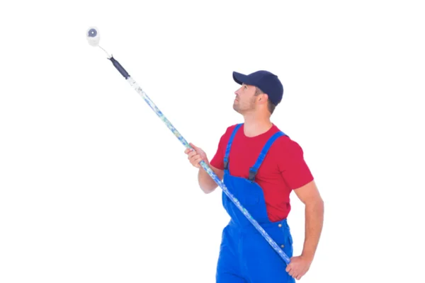 Handyman painting with roller — Stock Photo, Image