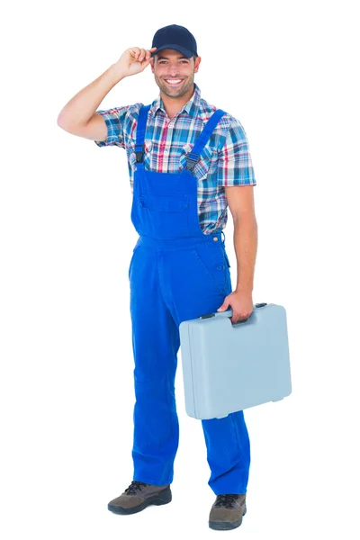 Feliz trabajador manual con gorra — Foto de Stock