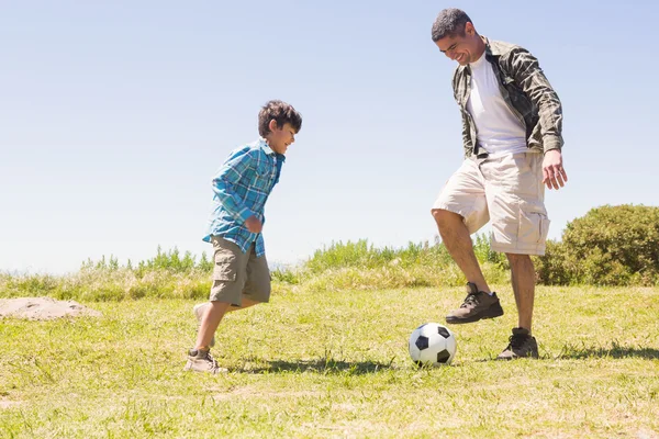 Vader en zoon op het platteland — Stockfoto