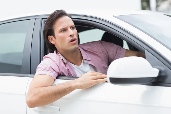 Focus man looking the road — Stock Photo, Image