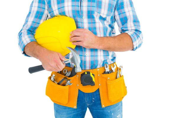 Manuella arbetare bär verktyget bälte — Stockfoto