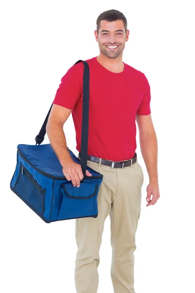 Pizza delivery man holding bag — Stock Photo, Image