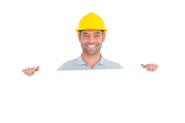 Šťastný údržbář hospodářství transparent — Stock fotografie