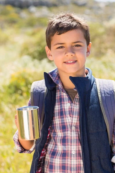 Little boy hiking in the mountains — Stock Photo, Image