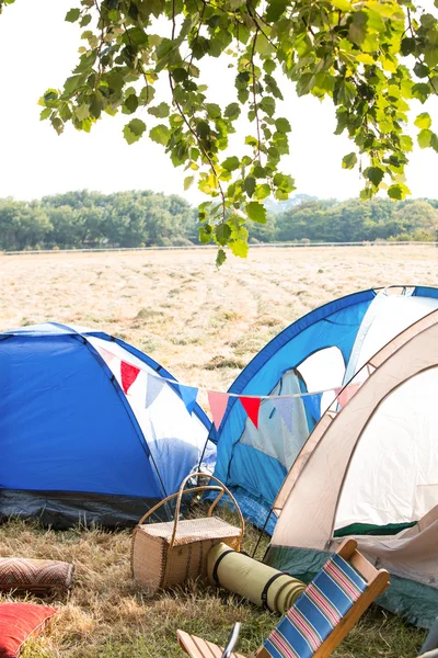 Acampamento vazio no festival de música — Fotografia de Stock