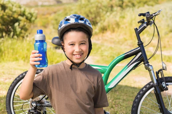 Little boy on a bike ride — Stock Photo, Image