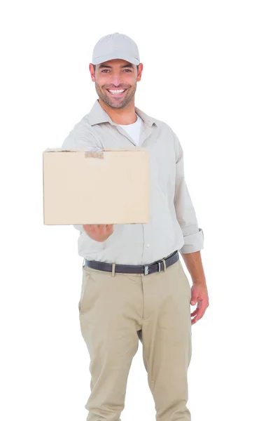 Delivery man giving package — Stock Photo, Image