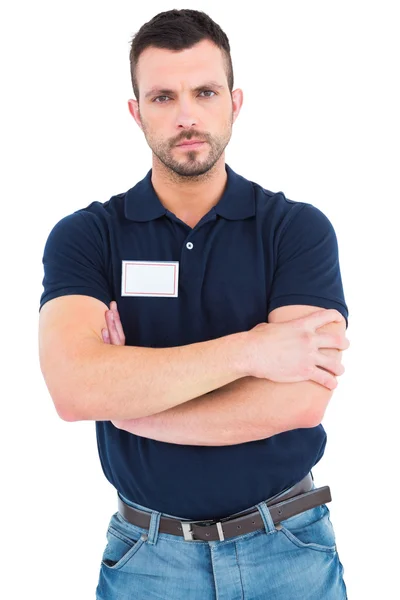 Male technician standing arms crossed — Stock Photo, Image