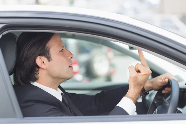 Podnikatel má silniční vztek — Stock fotografie