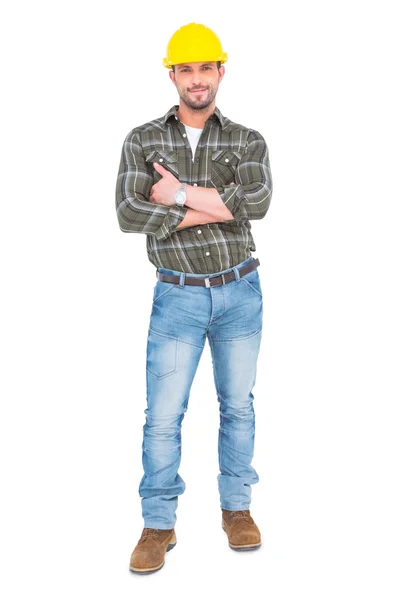 Handyman smiling at camera — Stock Photo, Image