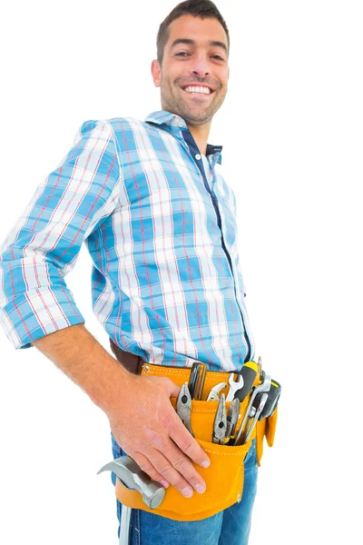 Handyman wearing tool belt — Stock Photo, Image