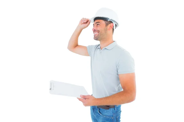Manual worker wearing hardhat — Stock Photo, Image