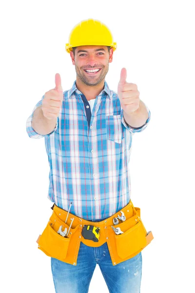 Repairman gesturing thumbs up — Stock Photo, Image