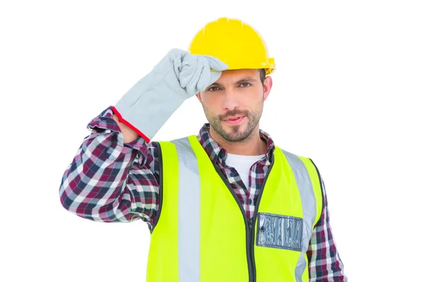 Handyman with reflecting clothes — Stock Photo, Image