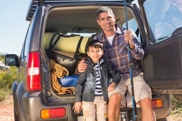 Father and son on a fishing trip — Stock Photo, Image