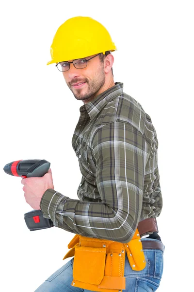 Repairman with drill machine — Stock Photo, Image