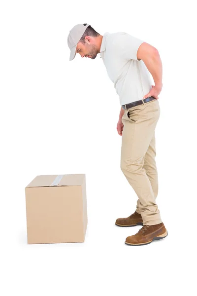 Delivery man suffering from backache — Stock Photo, Image