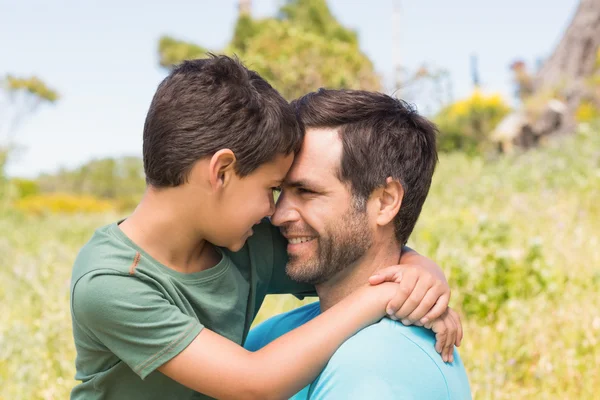 Vater und Sohn auf dem Land — Stockfoto