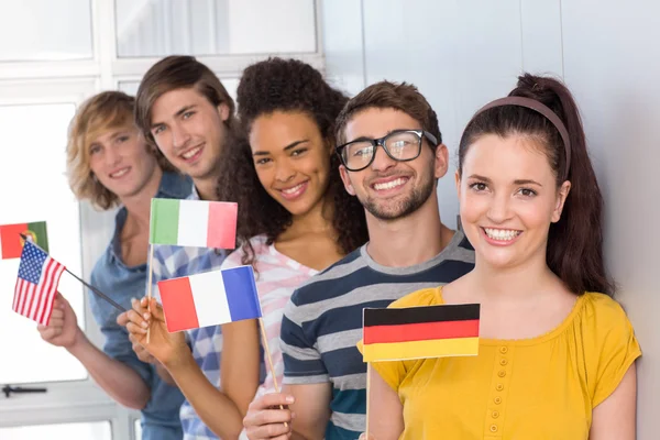 College students holding flags — Stock Photo, Image