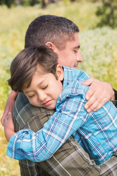 Padre e hijo en el campo —  Fotos de Stock