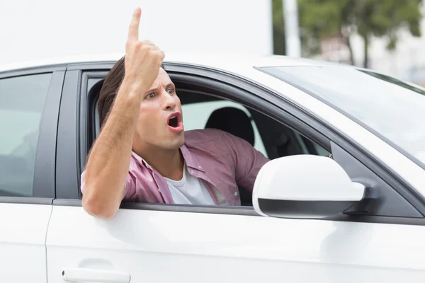 Homem com raiva na estrada — Fotografia de Stock