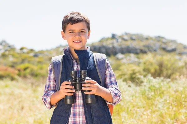 Little boy hiking in the mountains — Stock Photo, Image