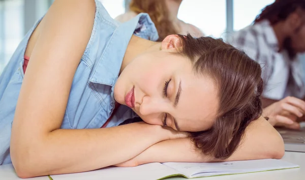 Estudiante dormitando durante una clase Imágenes De Stock Sin Royalties Gratis