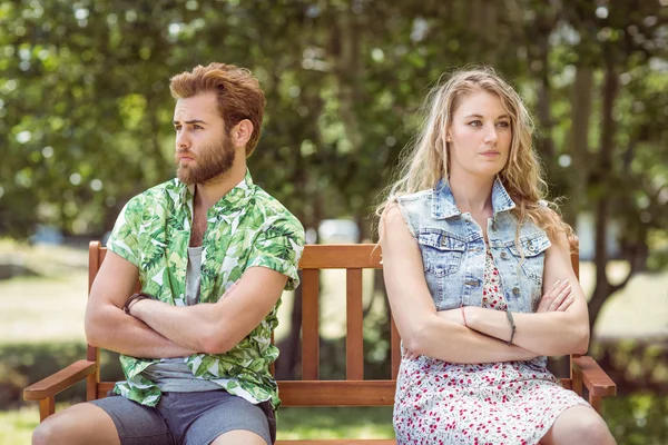 Young couple not talking after argument — Stock Photo, Image