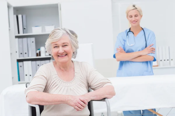 Senior patient sitting on wheelchair — Stock Photo, Image