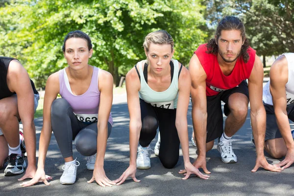 Fitte Menschen laufen Rennen im Park — Stockfoto