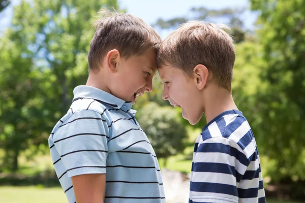 Kleine jongens hebben een gevecht — Stockfoto