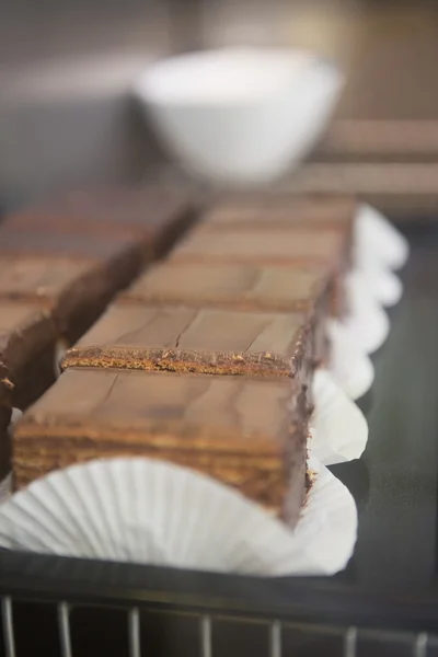 Slices of fresh brownies — Stock Photo, Image