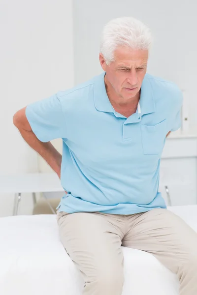 Senior patient suffering from backache — Stock Photo, Image