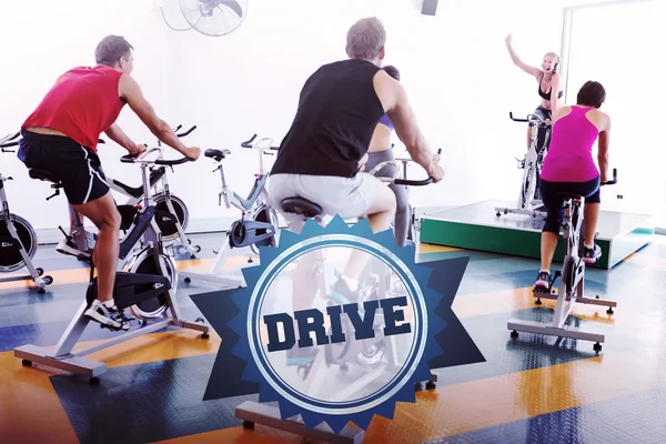 The word drive and spin class working out — Stock Photo, Image