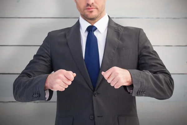 Businessman with clenched fist — Stock Photo, Image