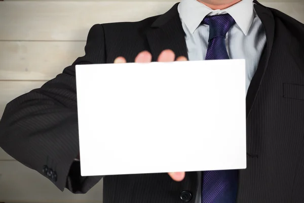 Businessman showing card — Stock Photo, Image