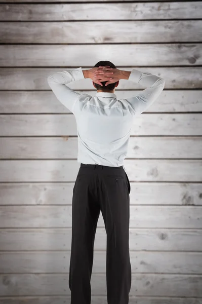 Businessman standing back to the camera — Stock Photo, Image