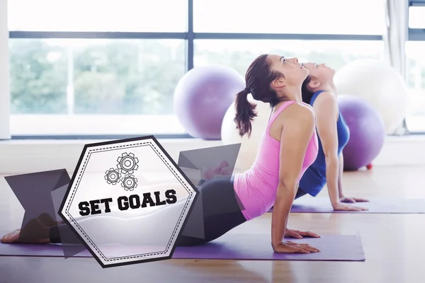 Set goals against hexagon — Stock Photo, Image