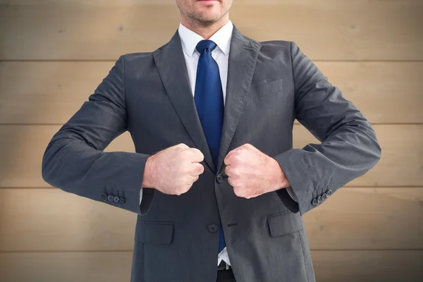 Businessman holding his hands out — Stock Photo, Image