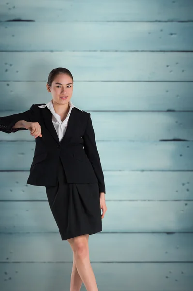 Businesswoman standing and leaning — Stock Photo, Image