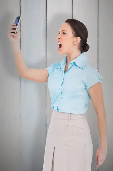 Angry classy businesswoman yelling — Stock Photo, Image