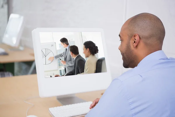 Business people in office at presentation — Stock Photo, Image