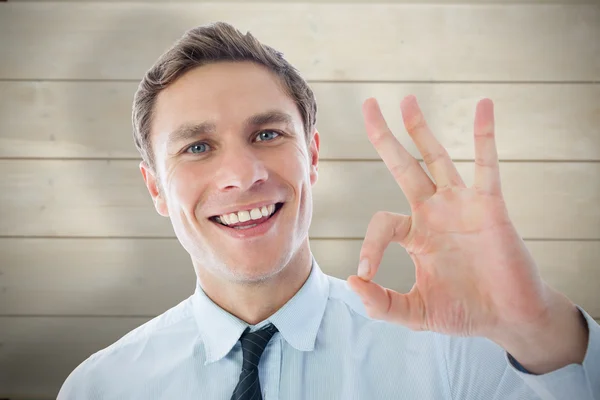 Businessman showing ok sign — Stock Photo, Image