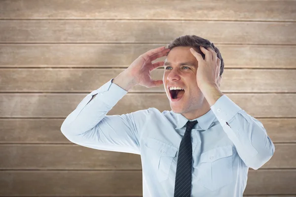 Stressed businessman shouting — Stock Photo, Image