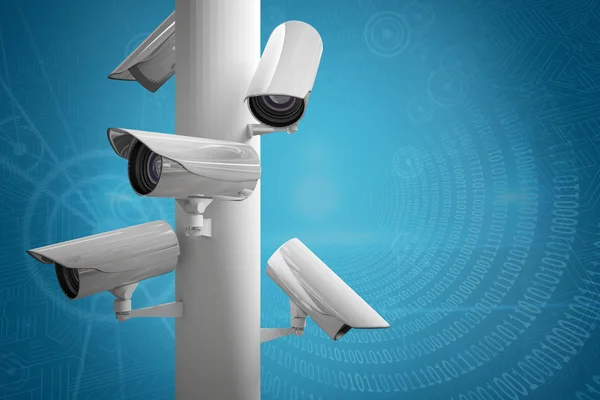 Imagem composta de câmeras cctv — Fotografia de Stock