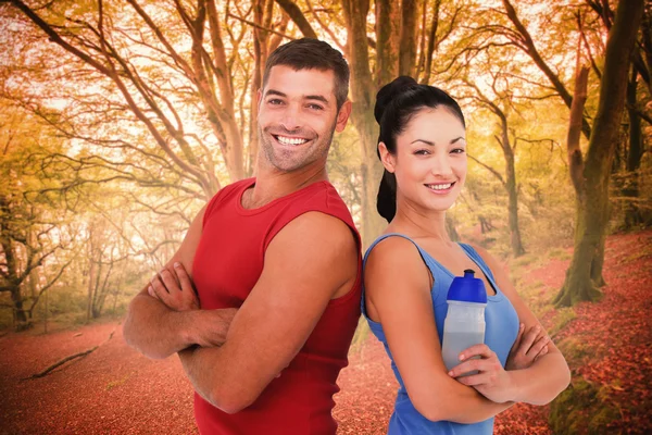 Fit man and woman together — Stock Photo, Image