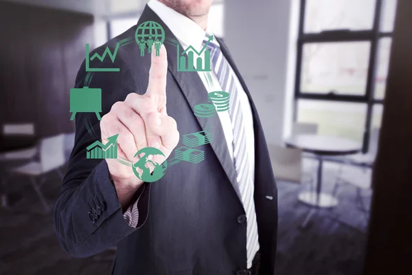 Businessman pointing with his finger — Stock Photo, Image