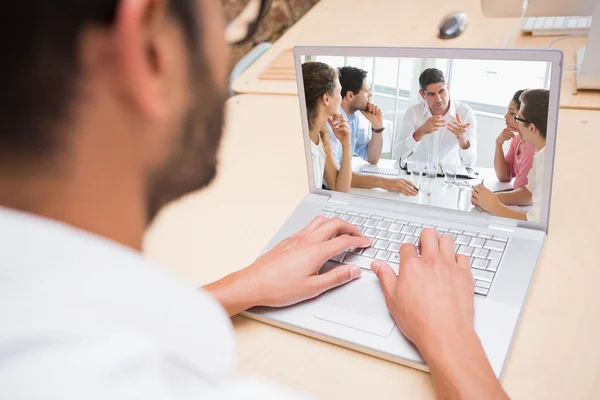 Composite image of conference meeting — Stock Photo, Image