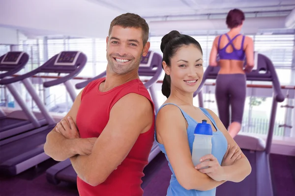 Fit man and woman together — Stock Photo, Image