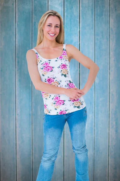 Blonde posing with hand on hip — Stock Photo, Image